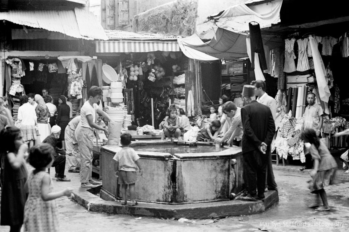 Market fountain, Tripoli, 1960.