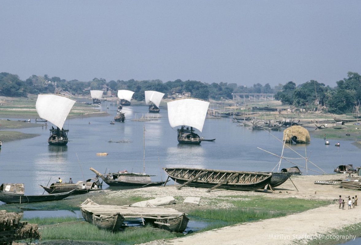 Traditional boats, Bangladesh, 1972.