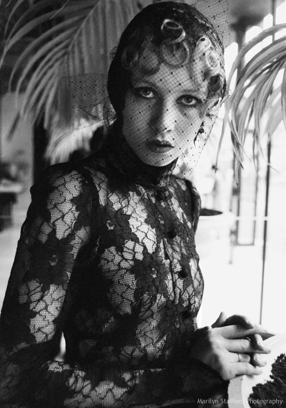 Model wearing famous ‘brown lace dress’. Biba Boutique, Kensington Church Street, London, 1969.